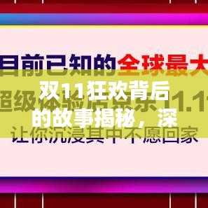 雙11狂歡背后的故事揭秘，深度報(bào)道，探尋購(gòu)物盛宴的真相