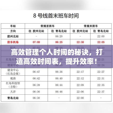 高效管理個人時間的秘訣，打造高效時間表，提升效率！